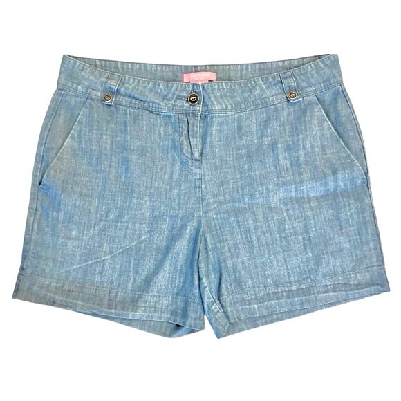 Isaac Mizrahi Women's Blue Denim Tailored Fit Short Shorts | Size 10 - Picture 1 of 8